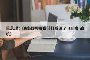 巴总理：印度战机被我们打成渣了（印度 战机）